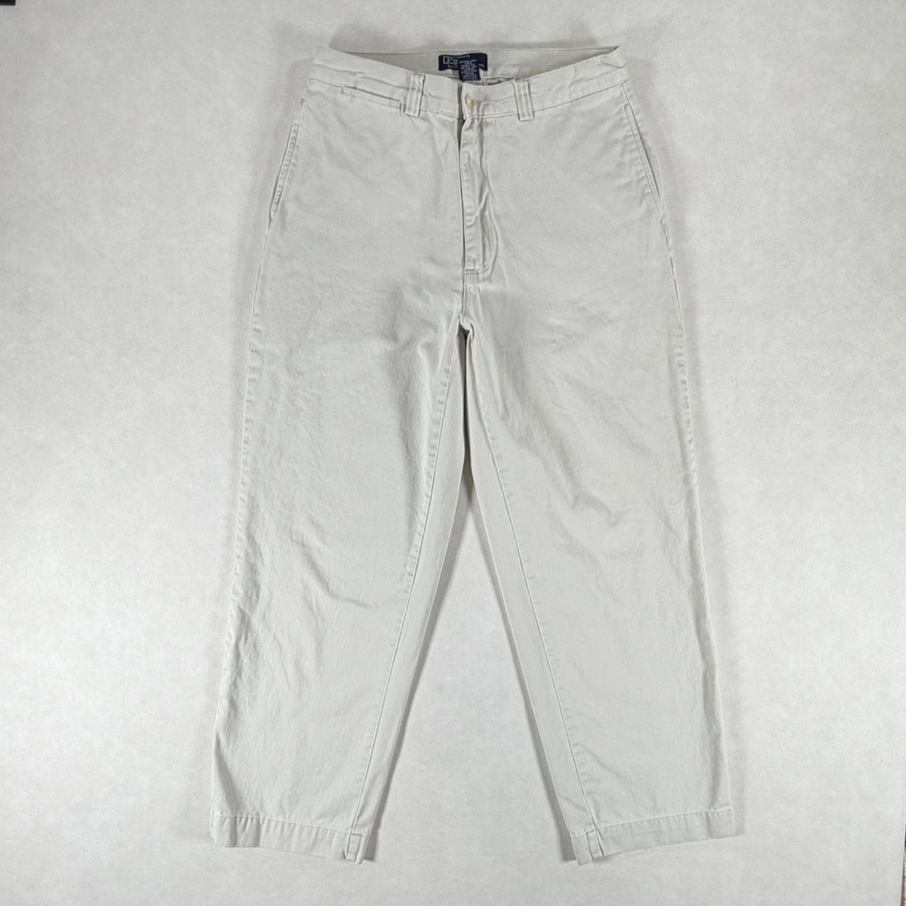 Vintage Polo Ralph Lauren Philip Pant Mens 30x30 Beige Twill Straight Leg Chinos